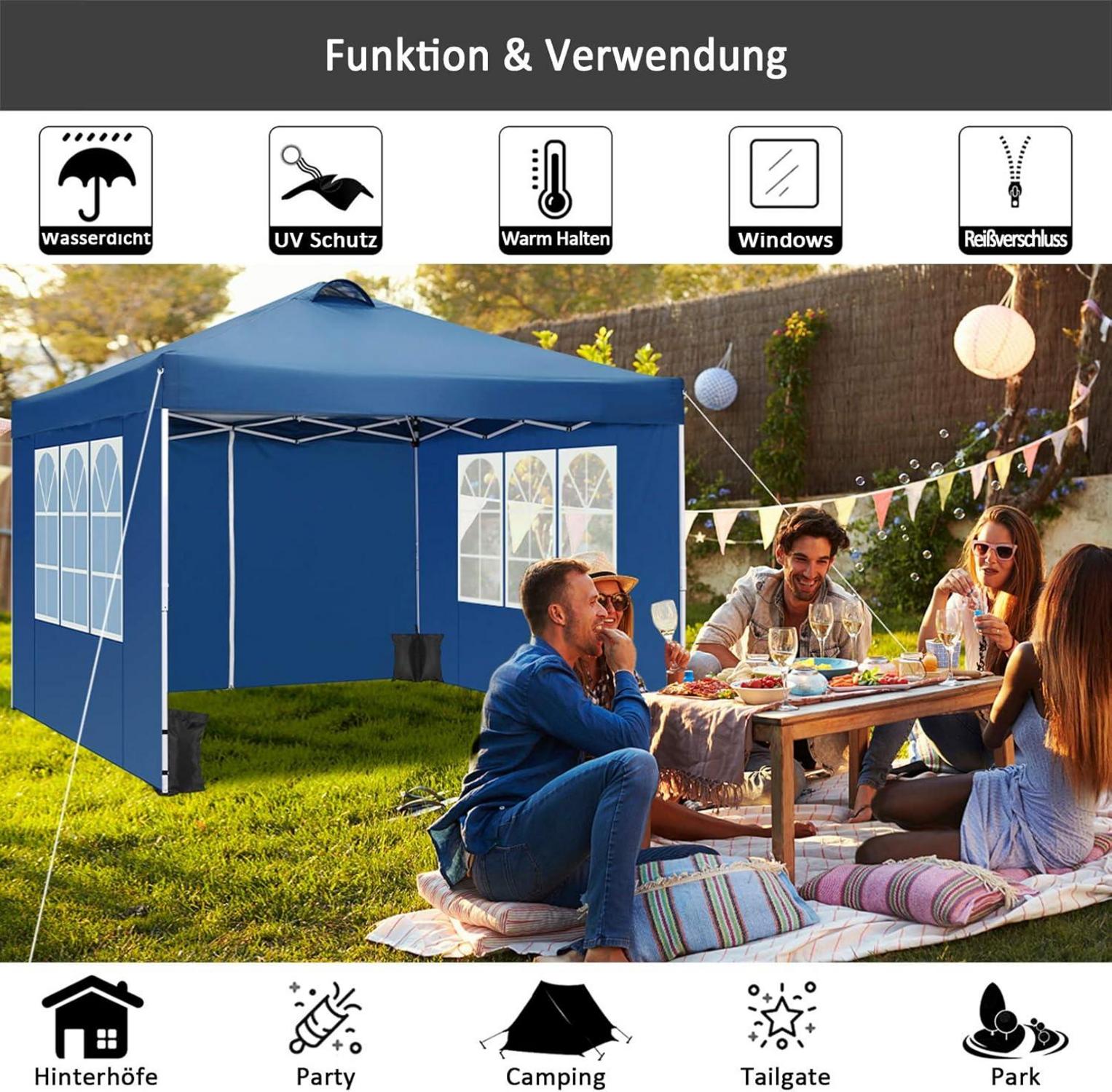 COBIZI Pavillon 3x3m Wasserdicht Stabil Winterfest