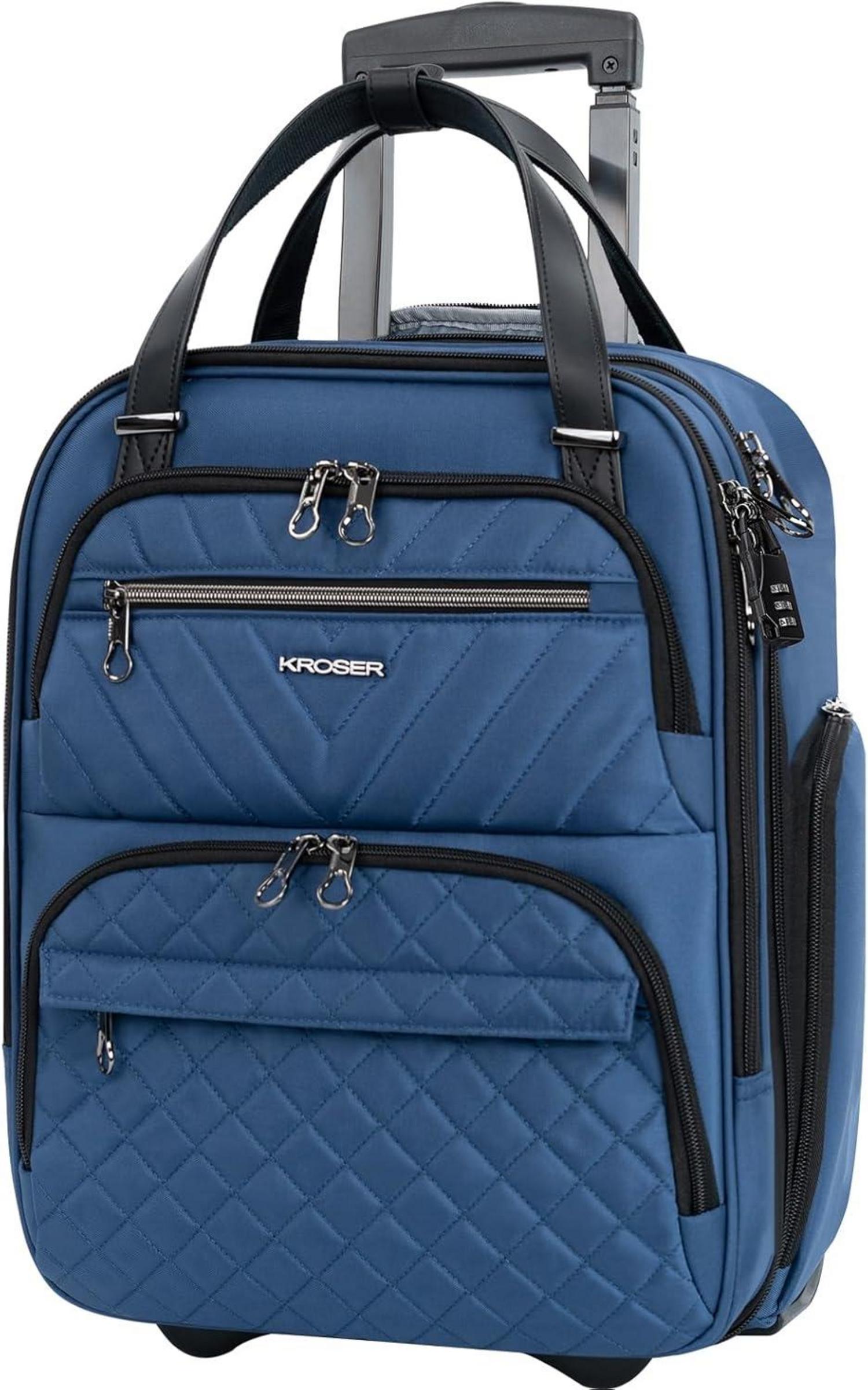 Handgepäck Koffer Trolley 40cm Carry On Multifunktional 16-Zoll Blau