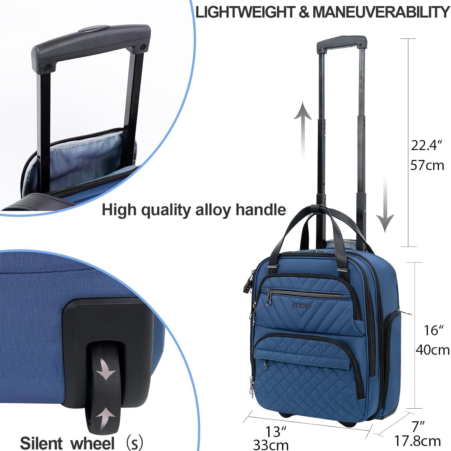 Handgepäck Koffer Trolley 40cm Carry On Multifunktional 16-Zoll Blau