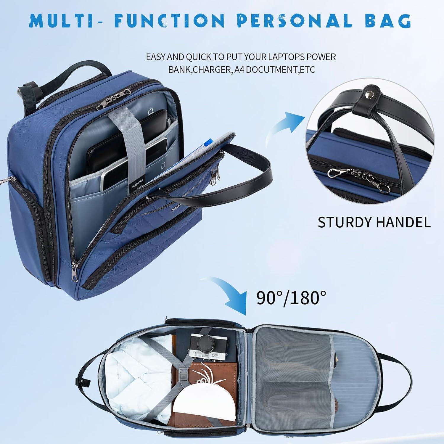 KROSER Handgepäck Koffer Trolley 40cm Carry On Multifunktional 16-Zoll Frauen