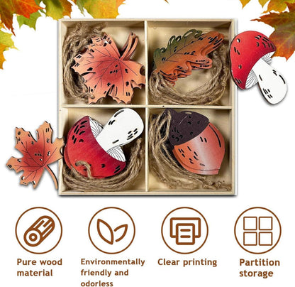 Holz Deko Hänger Herbst Fenster Deko Ahornblatt Pilz Igel