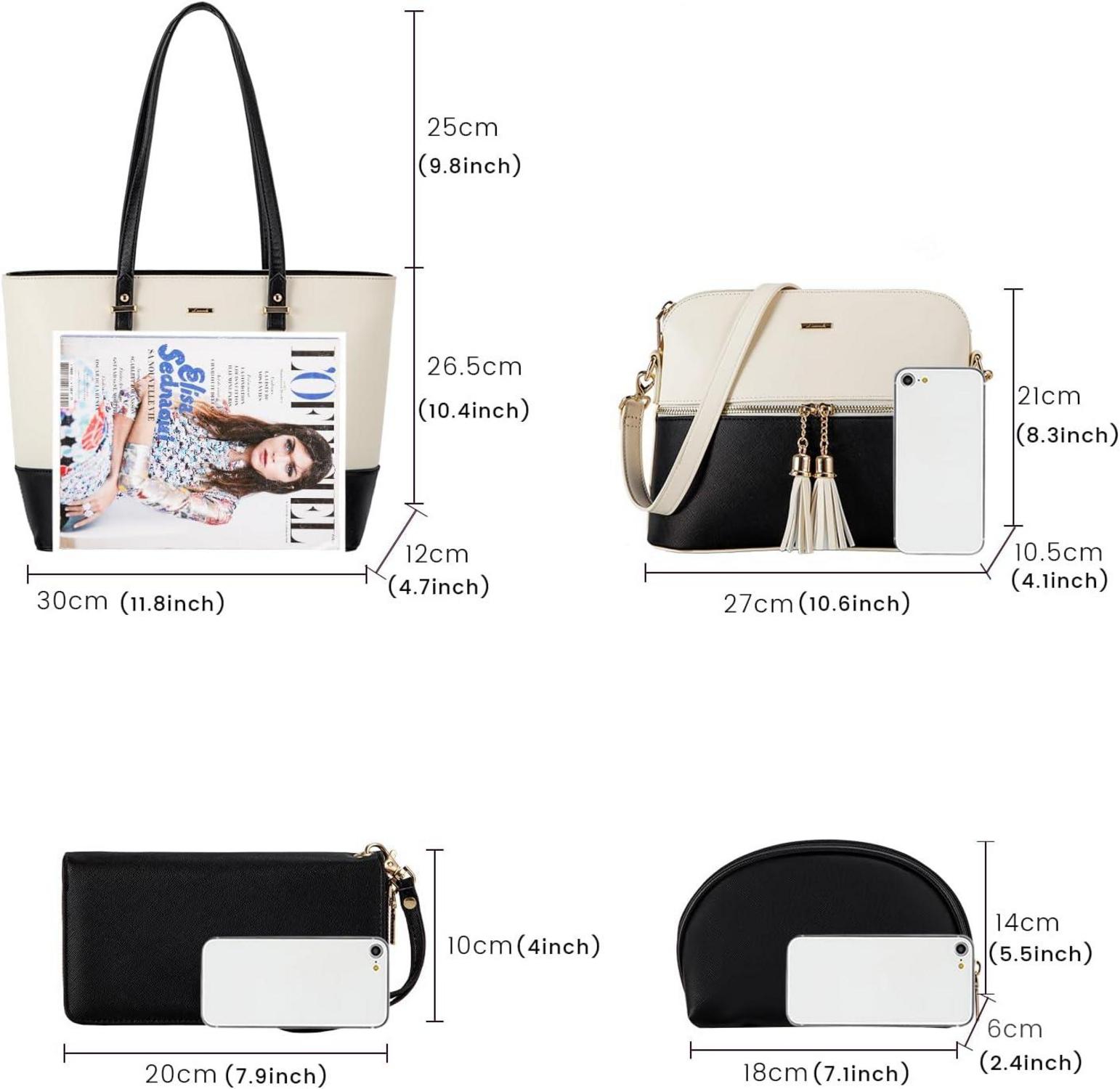 LOVEVOOK Handtasche Damen Schultertasche 3pcs Set Shopper Groß Tasche Shoulder Bag Henkeltasche Umhängetasche
