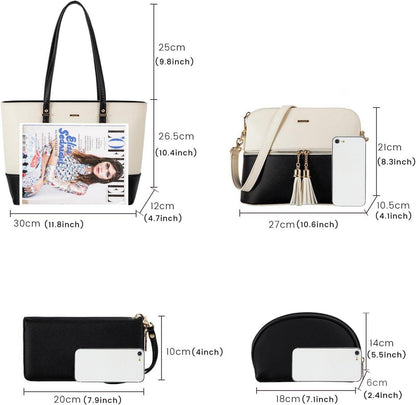 LOVEVOOK Handtasche Damen Schultertasche 3pcs Set Shopper Groß Tasche Shoulder Bag Henkeltasche Umhängetasche