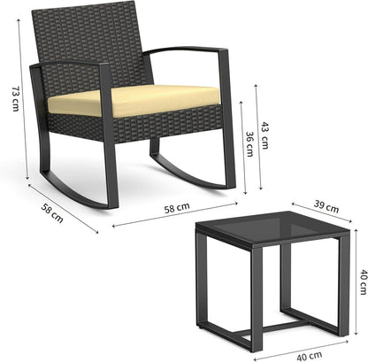 Bealife Gartenmöbel Set Balkon 2 Personen Outdoor Grau