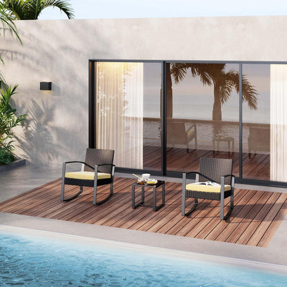 Gartenmöbel Balkon Lounge Set 2 Personen Outdoor PE-Rattan