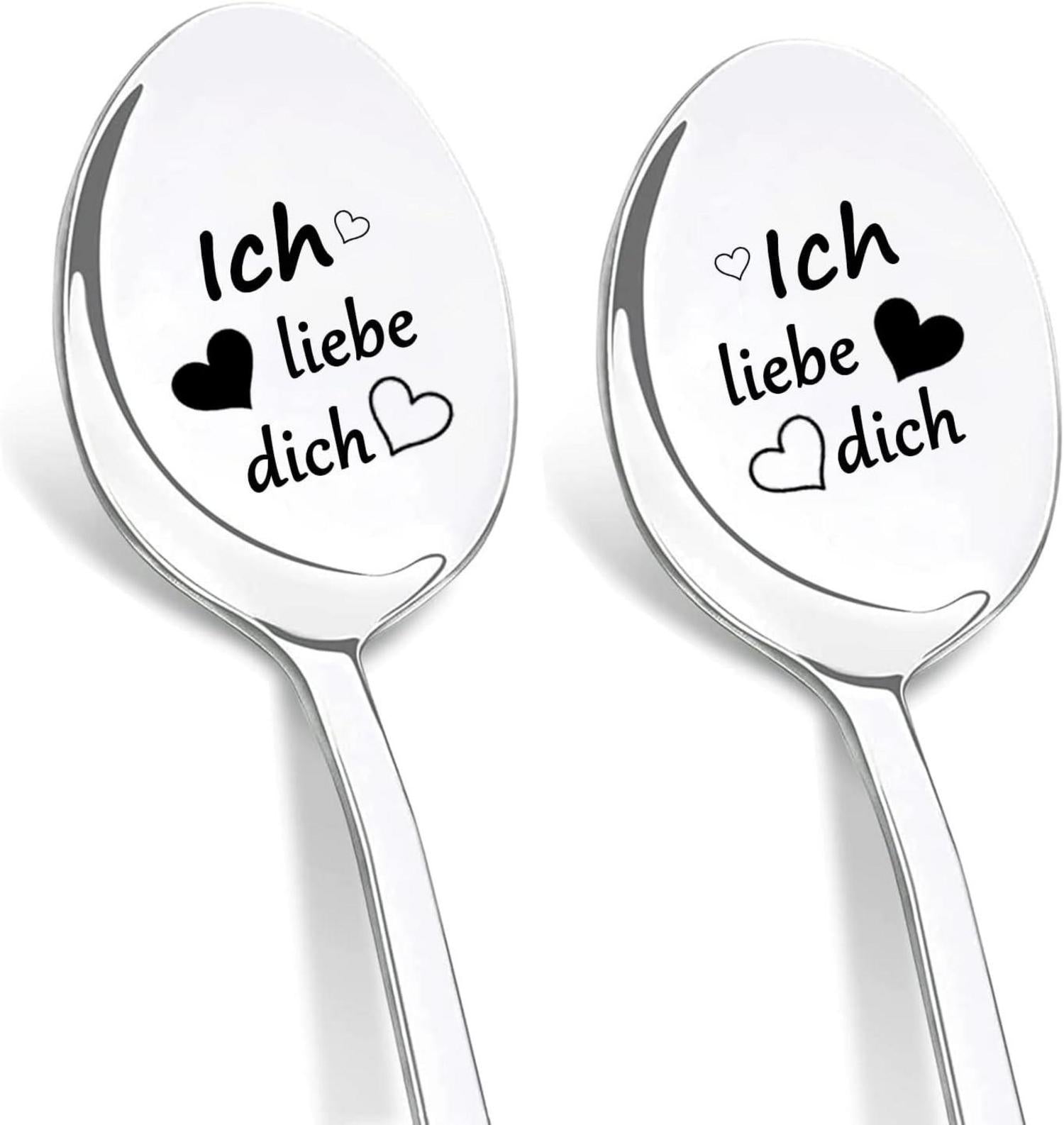 Ich Liebe Dich Löffel 2er Kaffeelöffel mit Gravur perfekte Geschenke