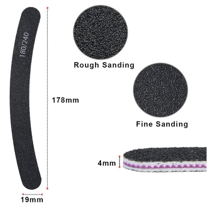 15er Pack Nagelfeilen 180/240 Dual-Sided Einweg Gelnägel Schwarz-Lila