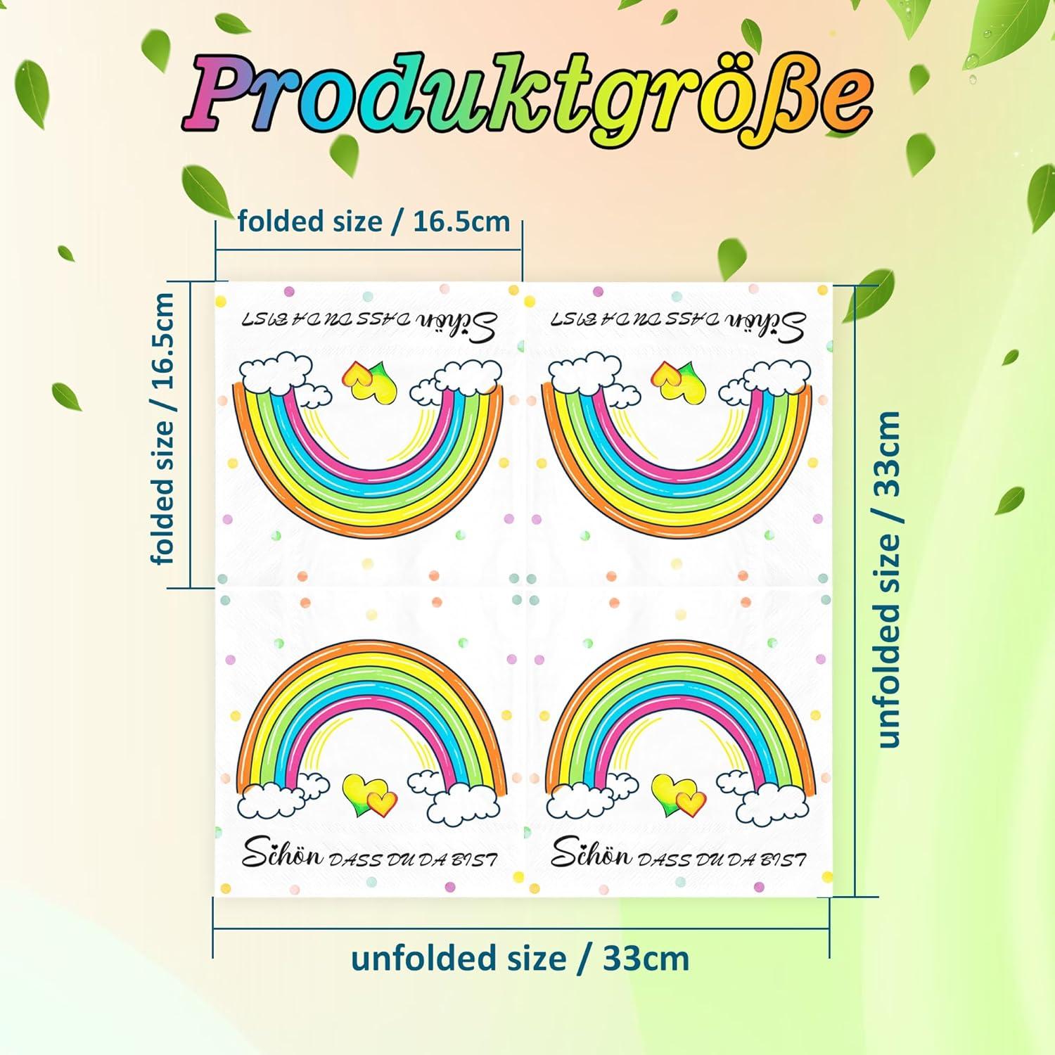 Regenbogen Servietten Kindergeburtstag Taufe Hochzeit