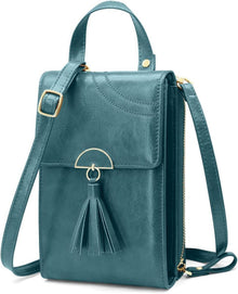 Handytasche Damen PU Leder Umhängetasche Crossbody A-dunkelblau