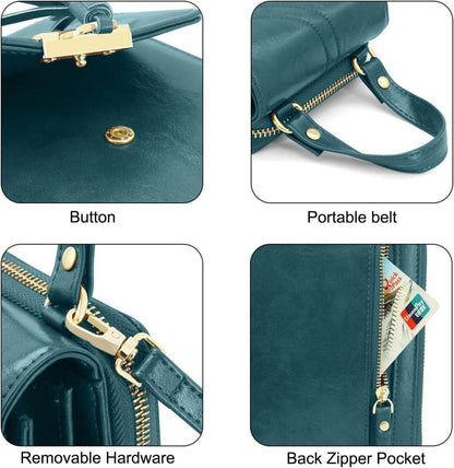 REETEE Damen Handy Umhängetasche PU Leder Crossbody Tasche A-dunkelblau