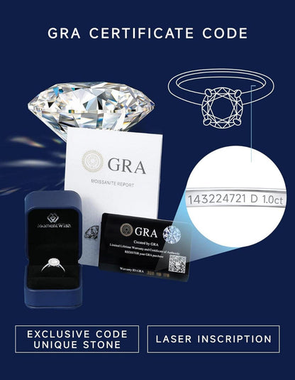 Moissanit Herren Verlobungsring 0,5 Karat 925 Silber mit Geschenkbox