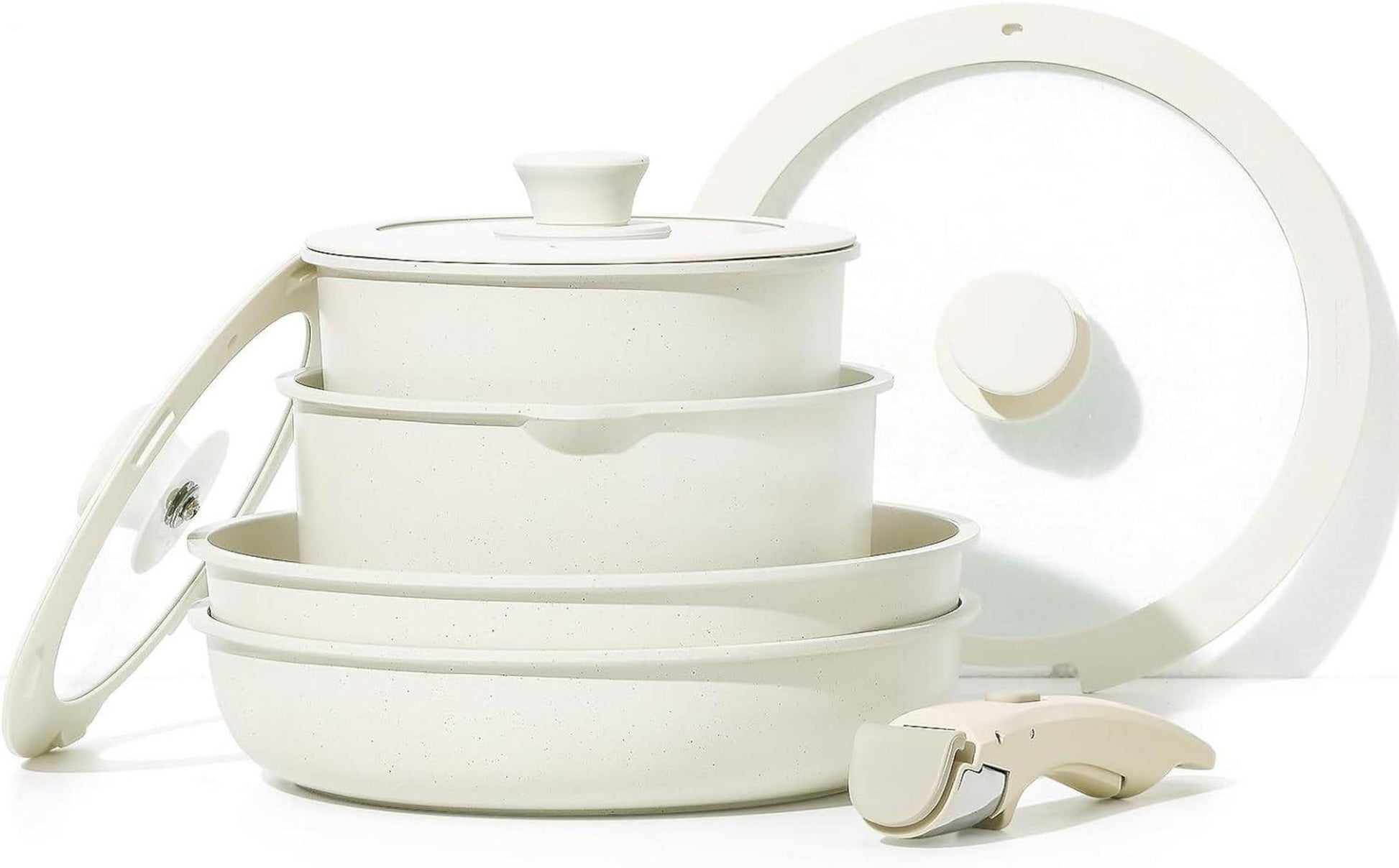 Topfsets Pfannenset abnehmbaren Griffen 8-teilig Induktion Antihaft