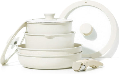 Topfsets Pfannenset abnehmbaren Griffen 8-teilig Induktion Antihaft