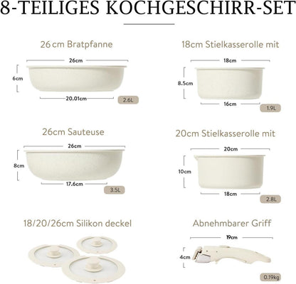Kochgeschirr-Set Induktion 8-Teilig antihaftbeschichtet