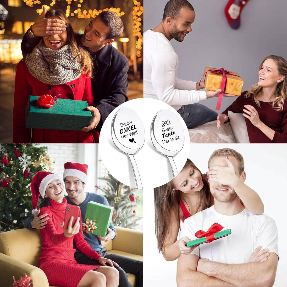 2x Kaffeelöffel "Beste Tante & Onkel" Edelstahl Geschenk