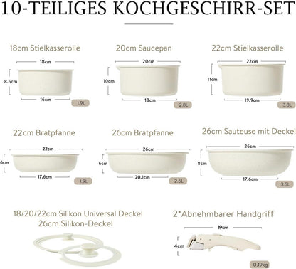 10-teiliges CAROTE Antihaft Topfset & Pfannenset mit