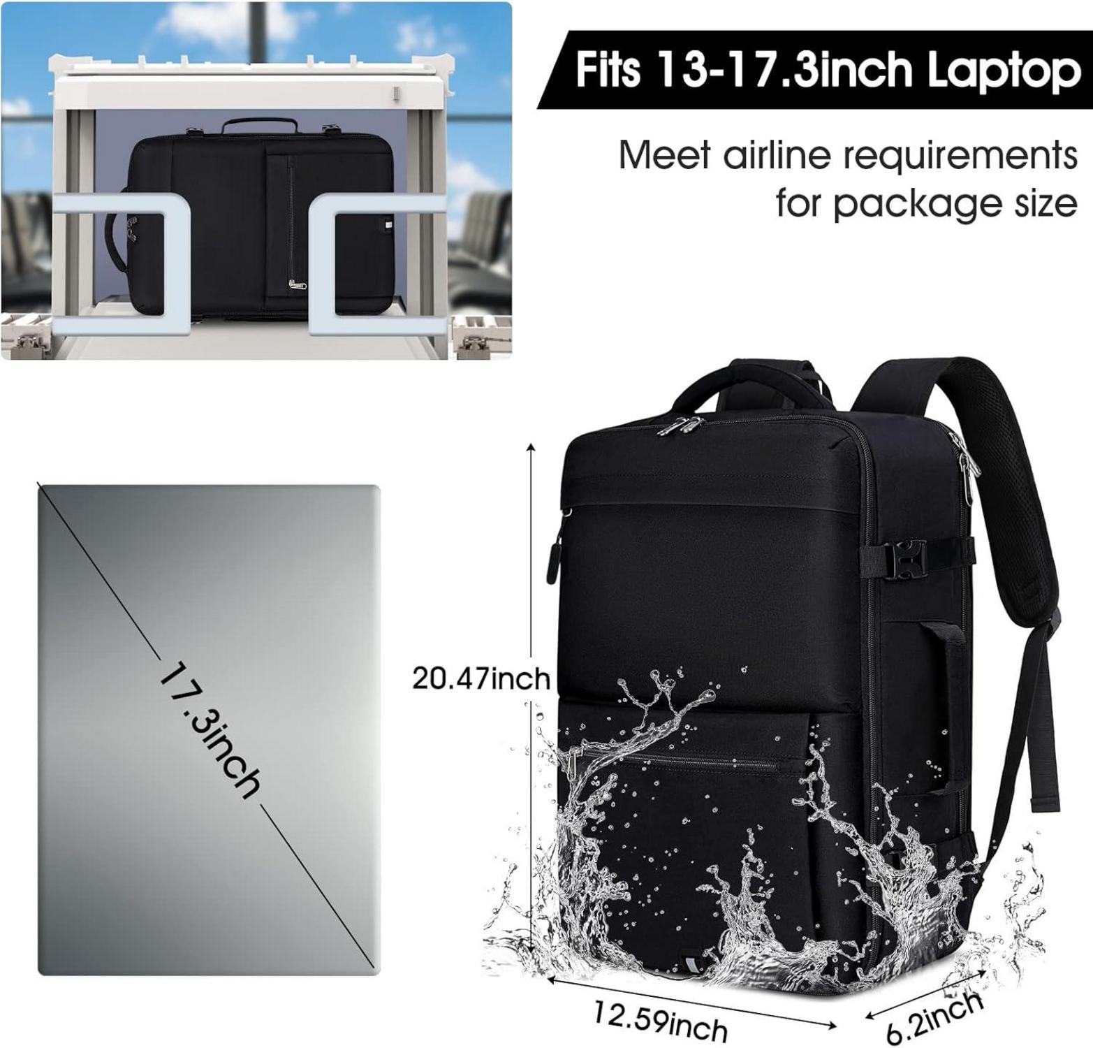 IGOLUMON Rucksack Herren 17.3 Zoll mit 4 Packing Cubes Schwarz