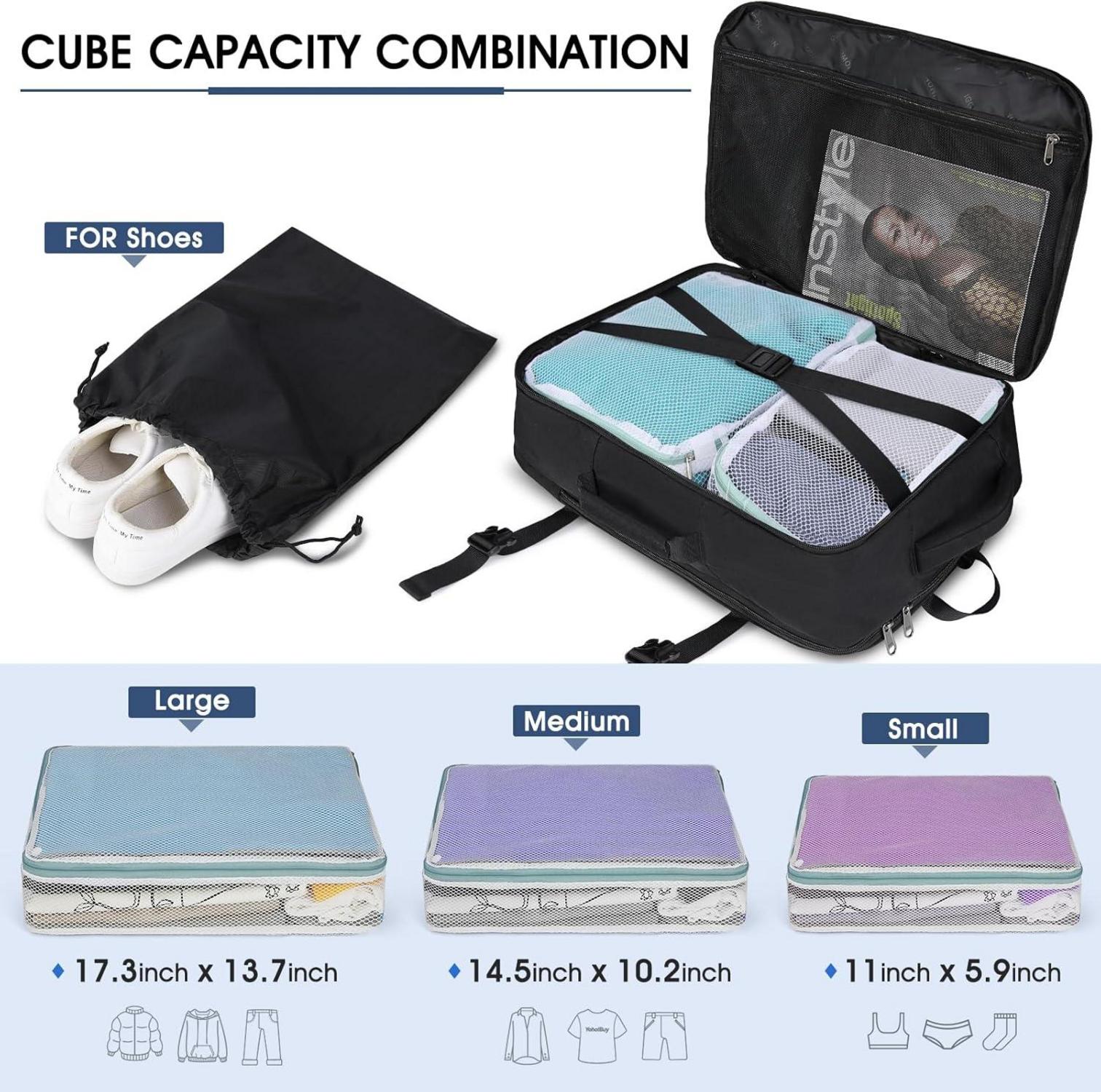 IGOLUMON Rucksack Herren 40L Schwarz 17.3 Zoll Laptop Handgepäck