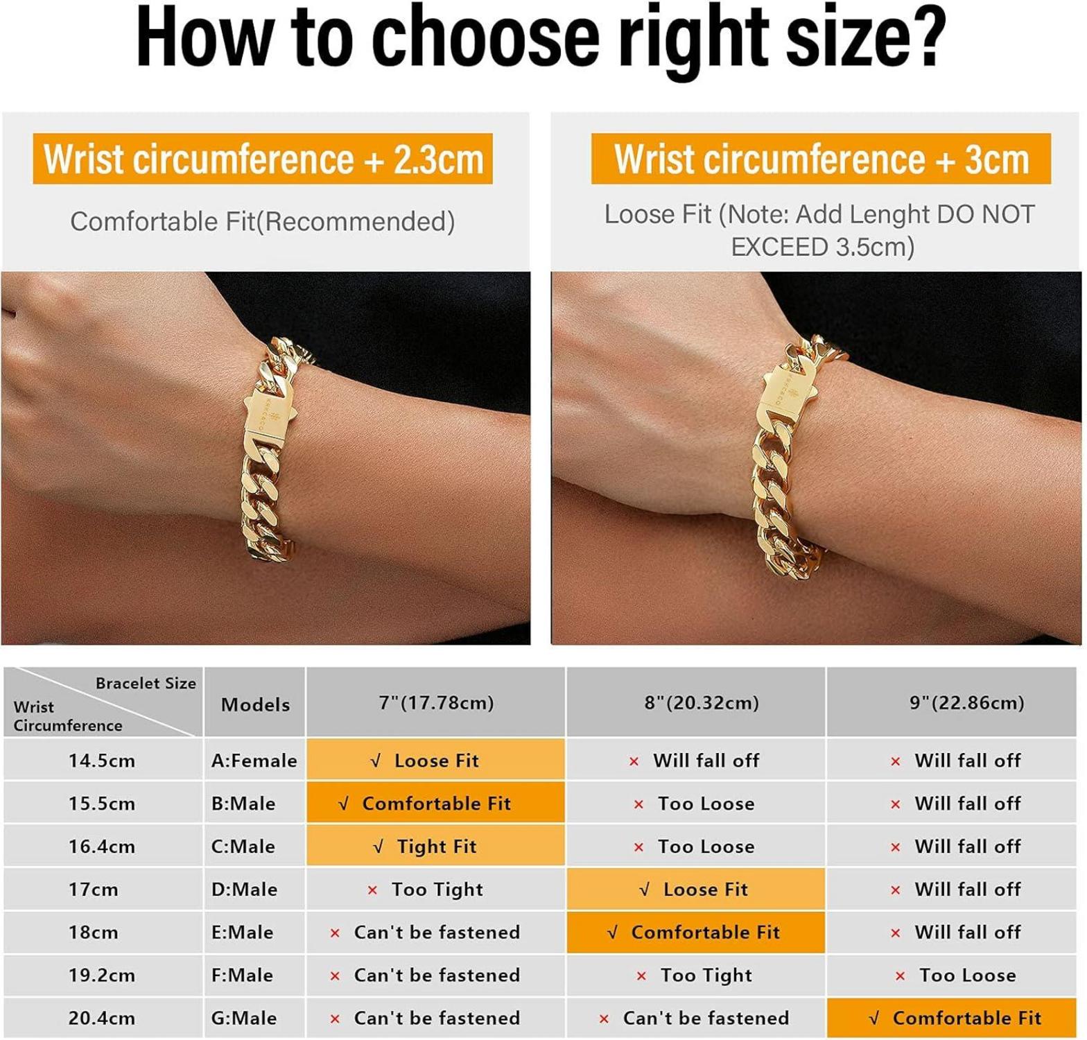 KRKC&CO Cuban Armband Herren 12mm Gold beschichtet Edelstahl Hip Hop 22,9cm