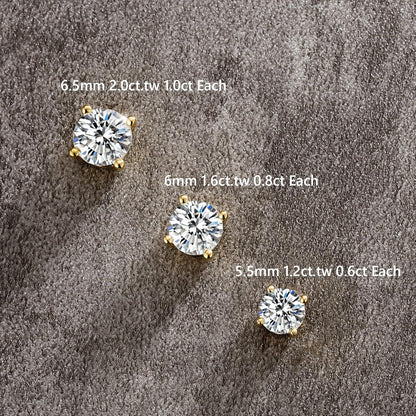 Moissanite Ohrringe 925 Silber 1,2-3 Karat Ohrstecker VVS1 D Farbe