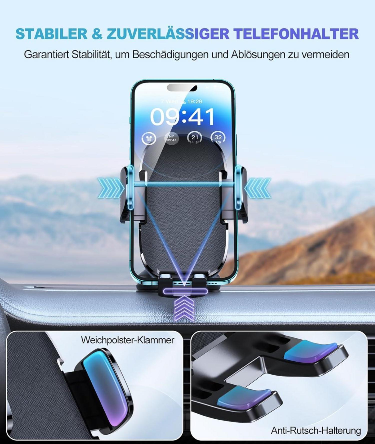 Handyhalterung Auto 360° Drehbarer Gelunterlage sicherer Halt