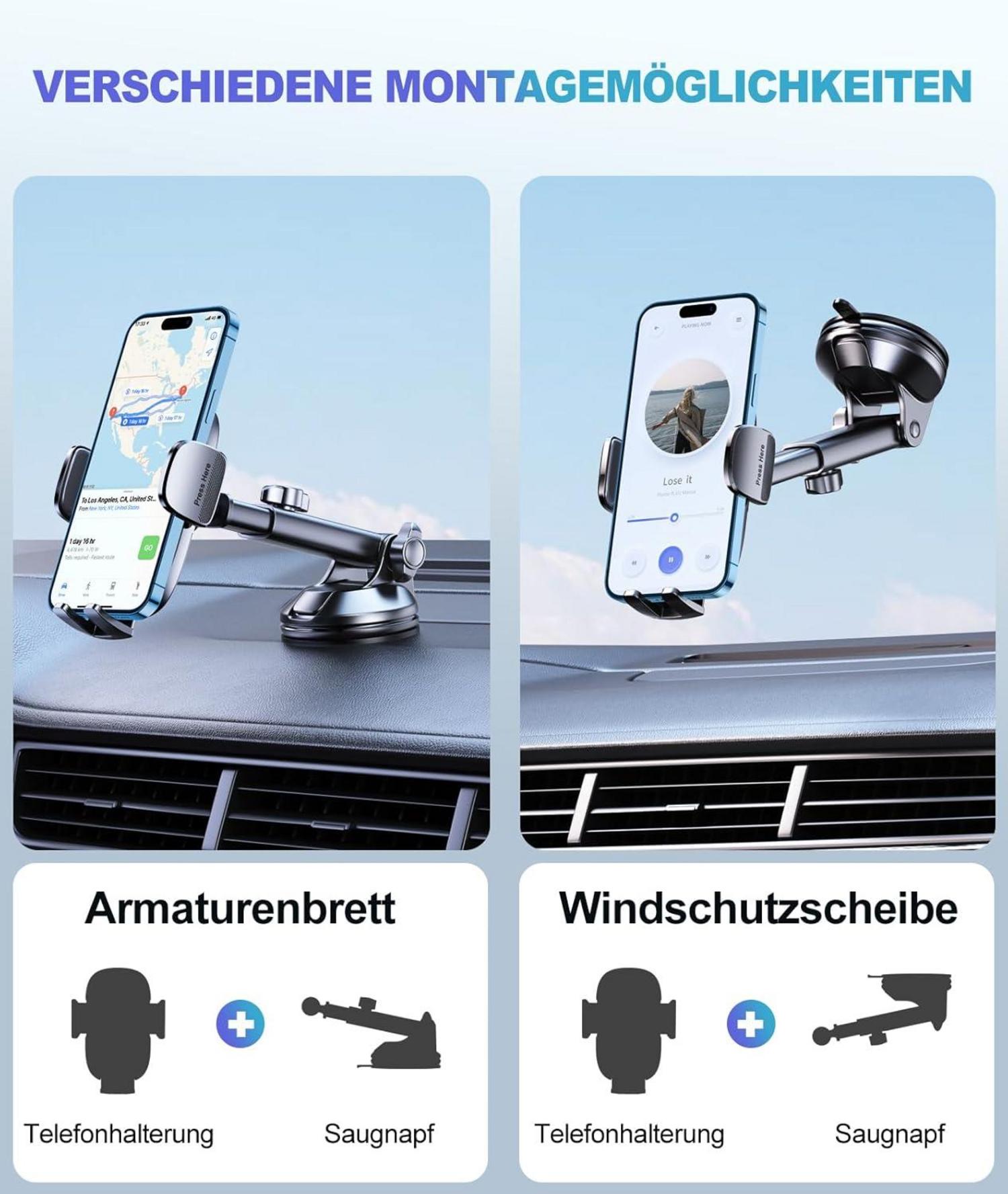 Handyhalterung Auto mit 360° Drehung für 4-7 Zoll Handys