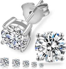 Moissanite Ohrstecker Silber VVS1 D 14K Gold allergiefrei