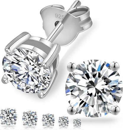 Moissanite Ohrstecker Silber VVS1 D 14K Gold allergiefrei