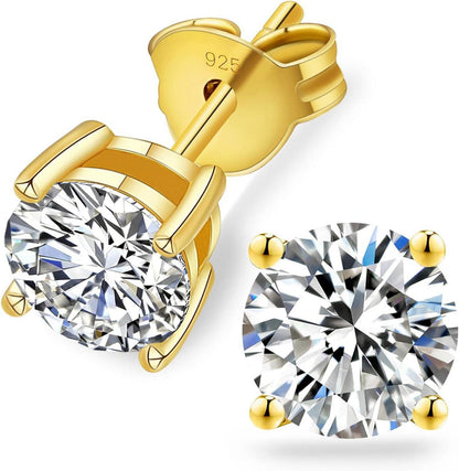 Moissanit Ohrringe 925 Silber 1 Karat D VVS1 14K Gold hypoallergen