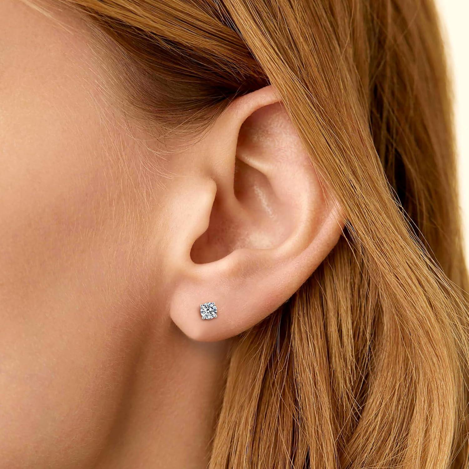 Moissanite Ohrringe 925 Silber Damen 0,6-3 Karat VVS1 D