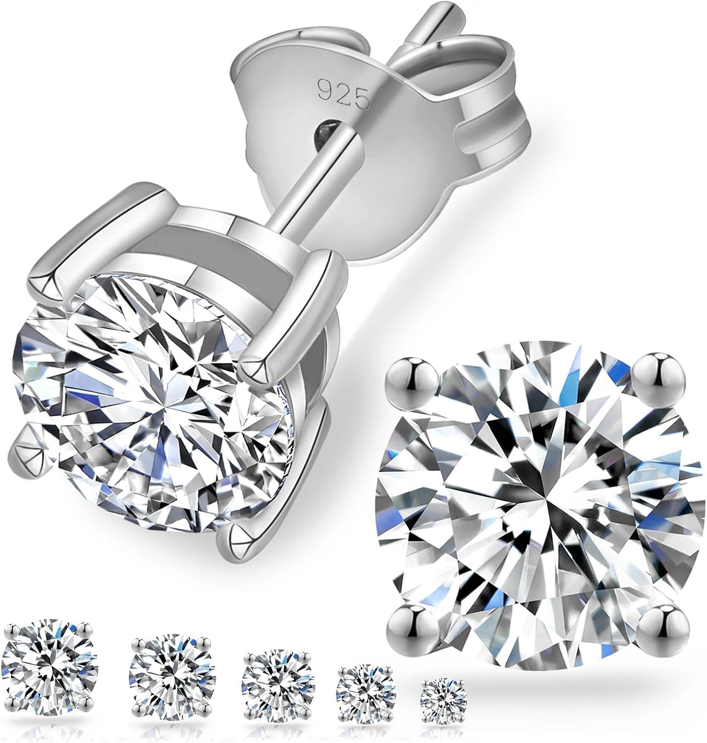 Moissanite Ohrringe Damen 925 Silber 0,6-3 Karat Diamant Ohrstecker VVS1 D Farbe