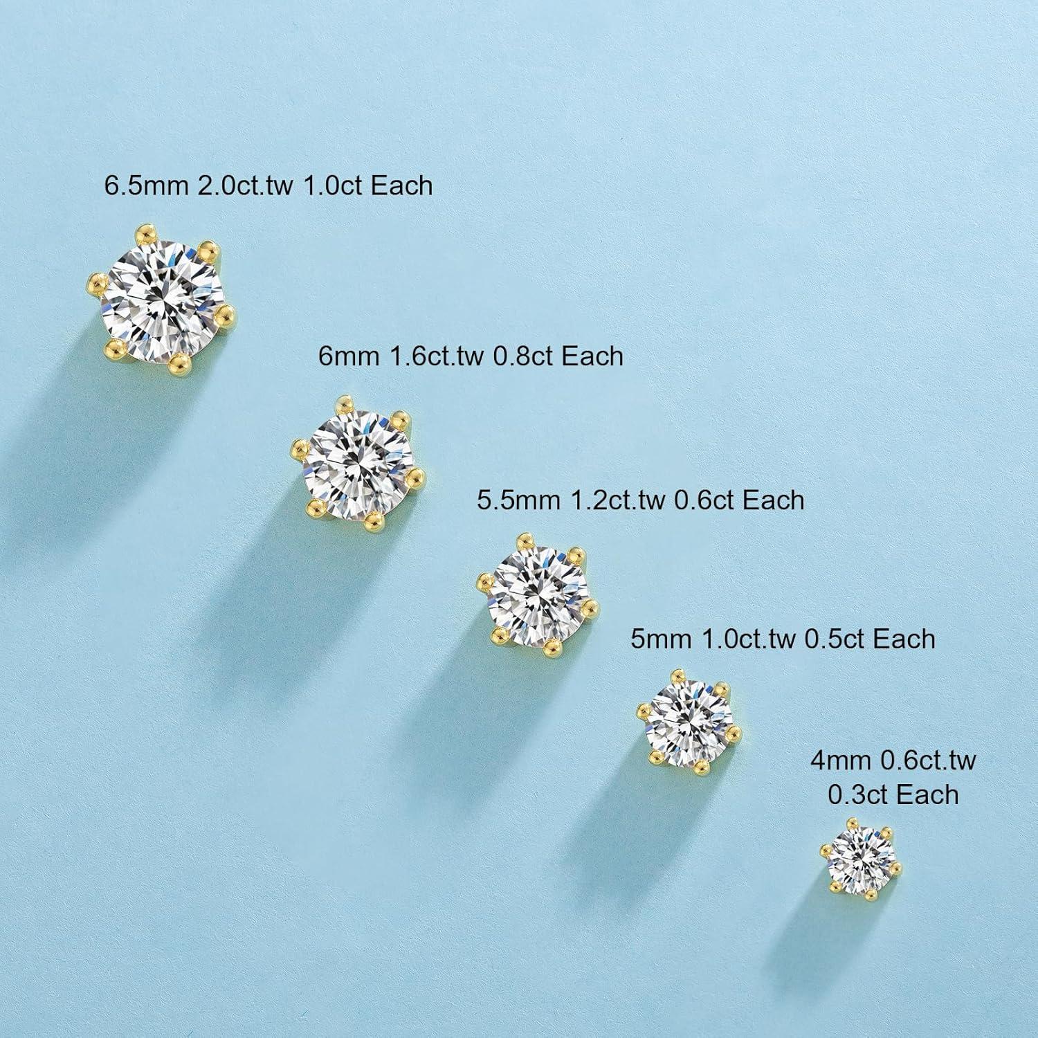 Moissanite Ohrringe 925 Silber 1,0 ct Diamant Damen Gold
