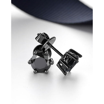 Schwarze Moissanite Ohrstecker 2 Karat 925 Sterling Silber