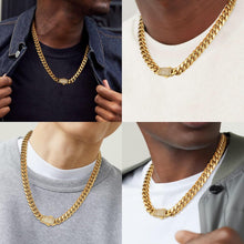 KRKC 18K Gold Panzerkette 12mm Herren Iced Out Cuban Link