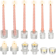 Kerzenhalter Set für Stabkerzen 12er Vintage Deko Transparent