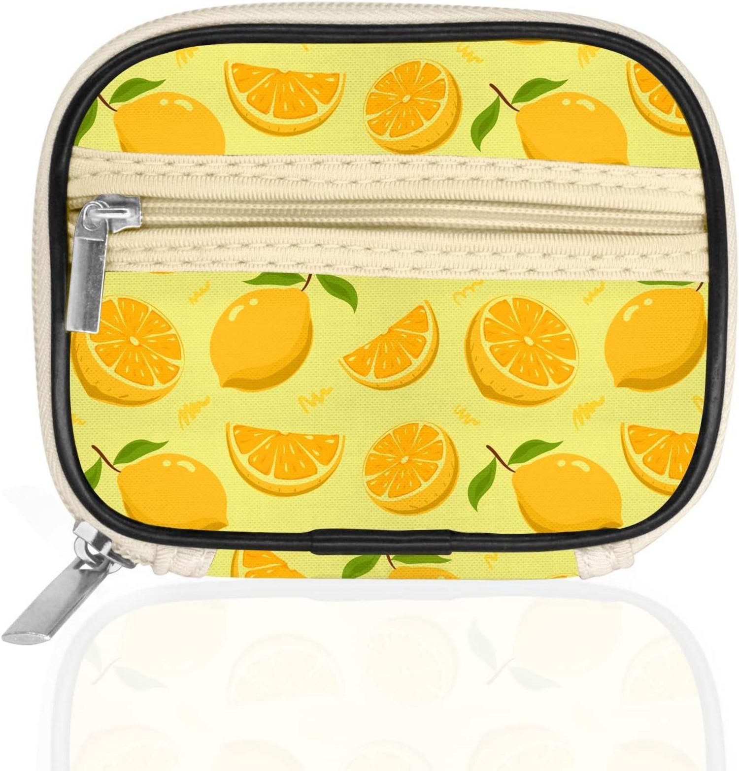 Tablettenbox 7 Tage Pillendose Reißverschluss Stofftasche Gelb