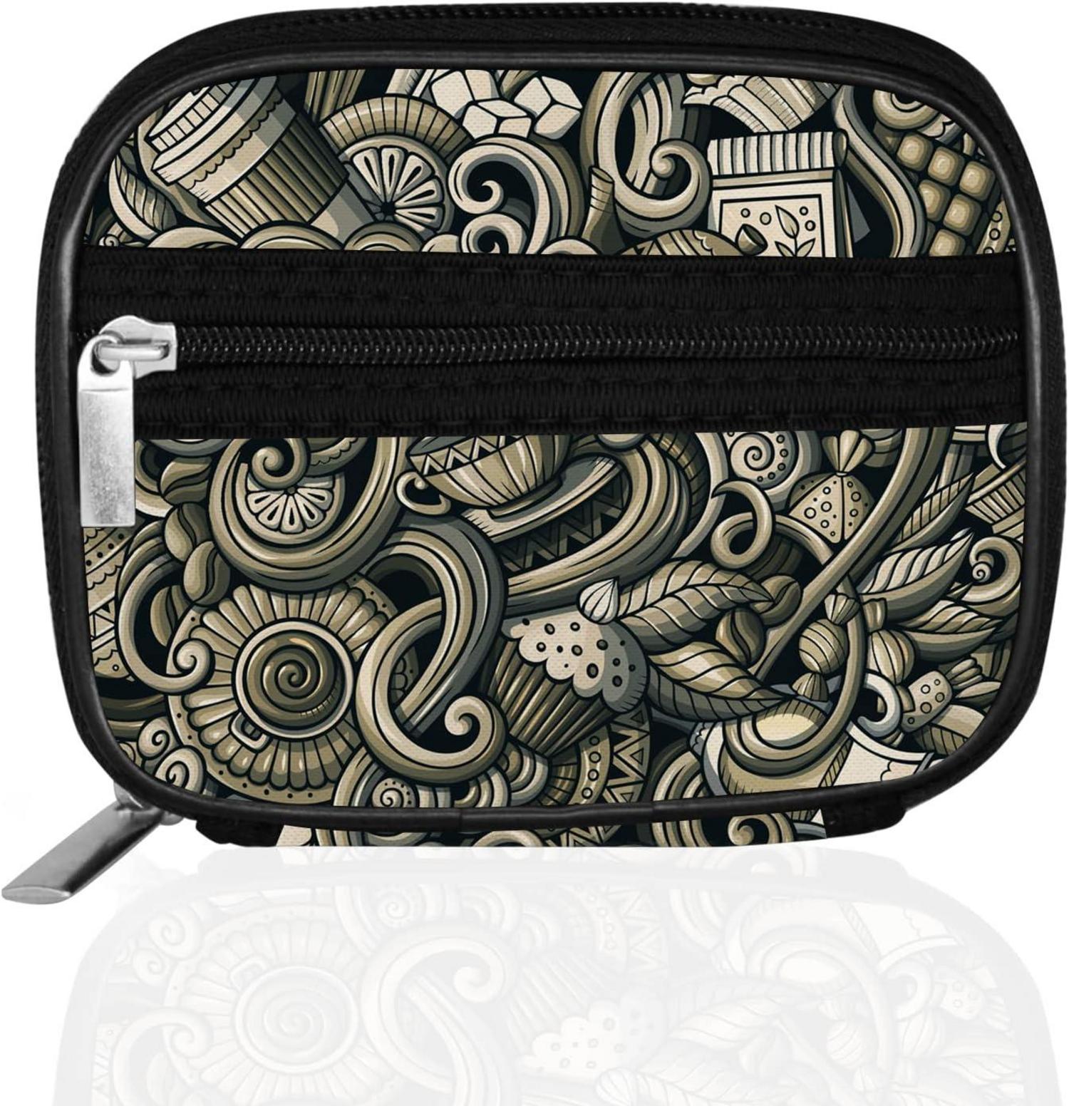 Tablettenbox 7 Tage Medikamentenbox Reißverschluss Stofftasche Braun