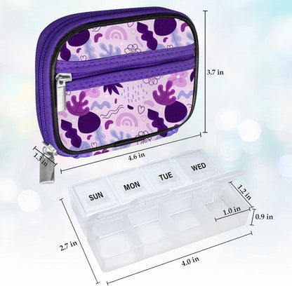 Serfeymi Tablettenbox 7 Tage Pillendose Wochenbox Violett