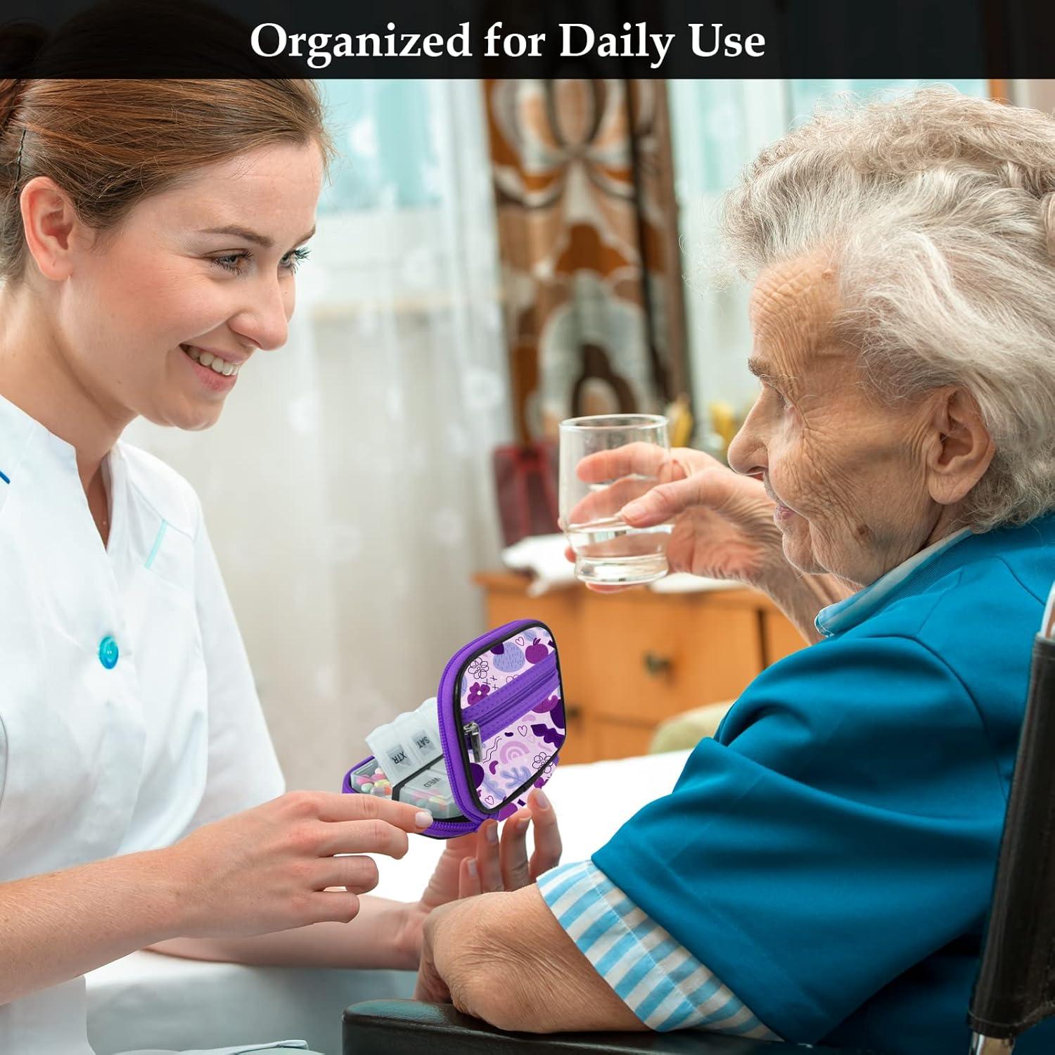 Tablettenbox 7 Tage Medikamentenbox Pillenbox mit Reißverschluss