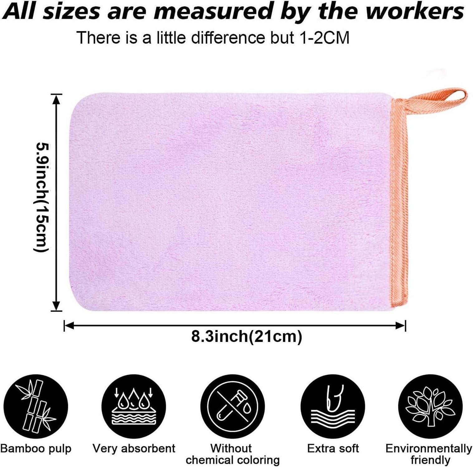 Mikrofaser Waschhandschuhe 6er Set Coral Fleece Makeup Entferner