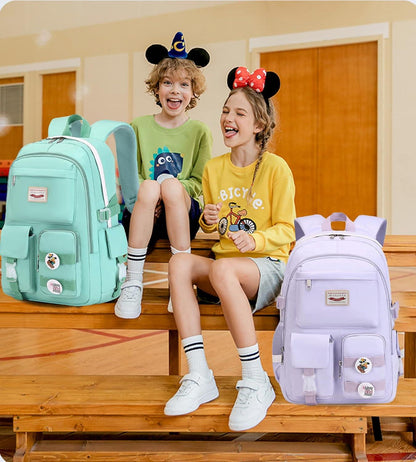 Makukke Schulrucksack Damen Anti-Theft Anime Daypack Lila