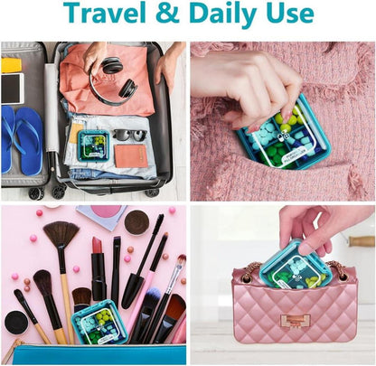 Kleine Pillendose 7 Tage 4 Fächer Medikamentenbox BPA frei Blau