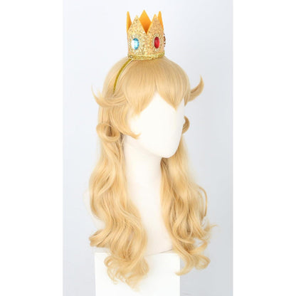Prinzessin Pfirsich Perücke mit Krone – Blond für Cosplay & Halloween