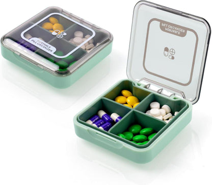 Pillendose 7 Tage 4 Fächer BPA Frei Grün