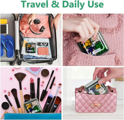 Pillendose Klein Tablettenbox 7 Tage 4 Fächer BPA Frei Grün