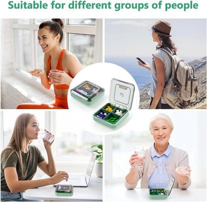 Pillendose 7 Tage Tablettenbox 4 Fächer Medikamentenbox BPA frei