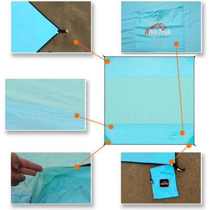 AnorTrek Sandfreie Stranddecke 300x300 cm wasserdicht