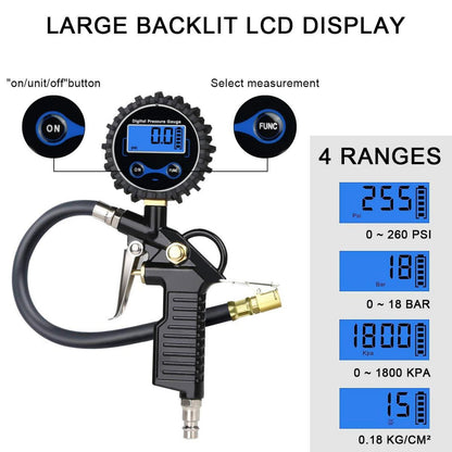 Digitaler Luftdruckprüfer 220PSI Multifunktional Reifenfüller