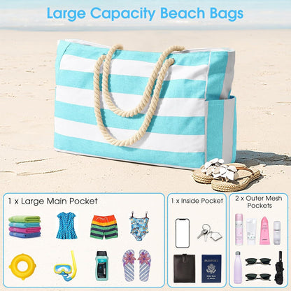 Große Strandtasche Damen XXL Shopper Tote Bag Handtasche Reisetasche B-seegrün