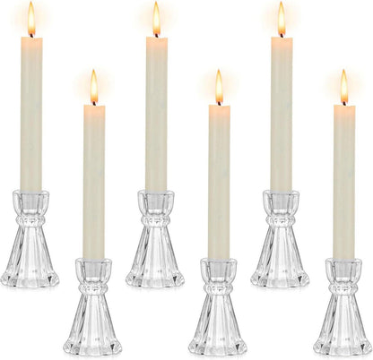 Glas Kerzenhalter Stabkerzenständer 6er Set Hochzeit Tischdeko